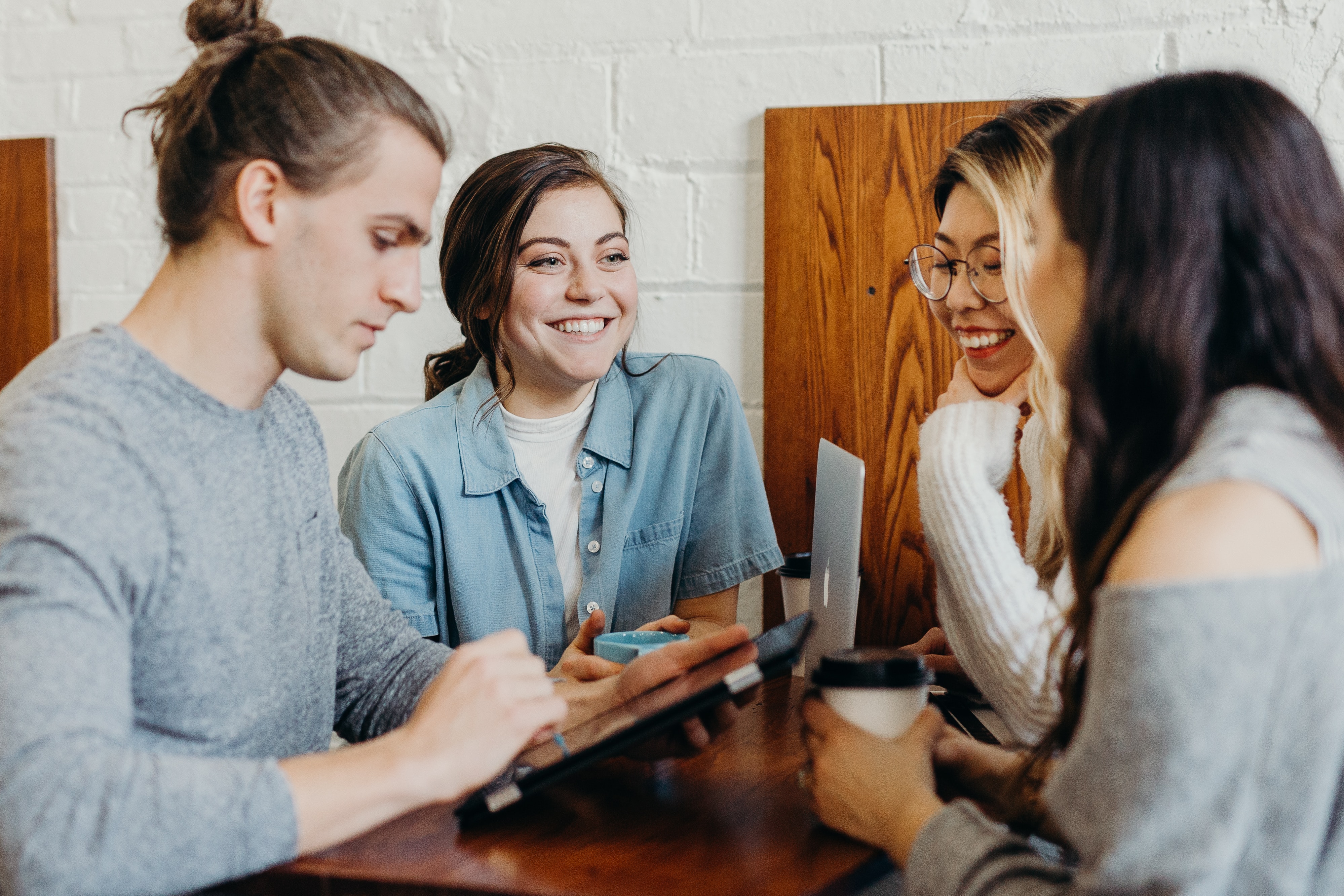 Group of people having conversation